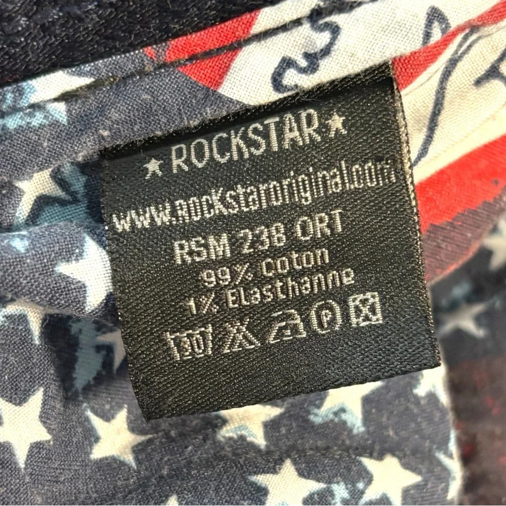 Rockstar Distressed Moto Jeans Acid Wash Zip Biker Denim 38